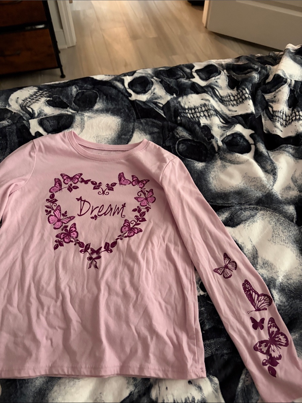 The Children's Place Pink Long-Sleeve 'Dream' Butterfly Heart Tee